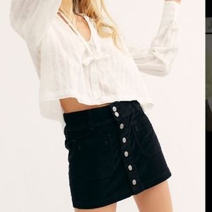 Free People black skirt with buttons